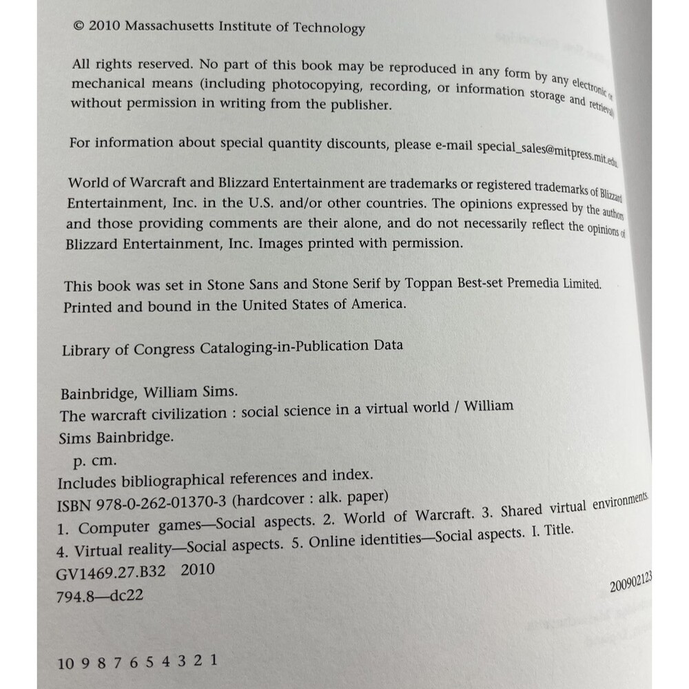 Warcraft Civilization: Social Science in a Virtual World by William Sims 2010 - Picture 4 of 7